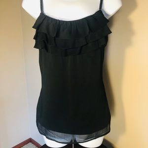 Jonny Martin Black scoop neck ruffled tank top